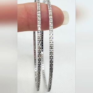 Set of 2 - 925 sterling silver CZ bangles/bracelet  jewelry